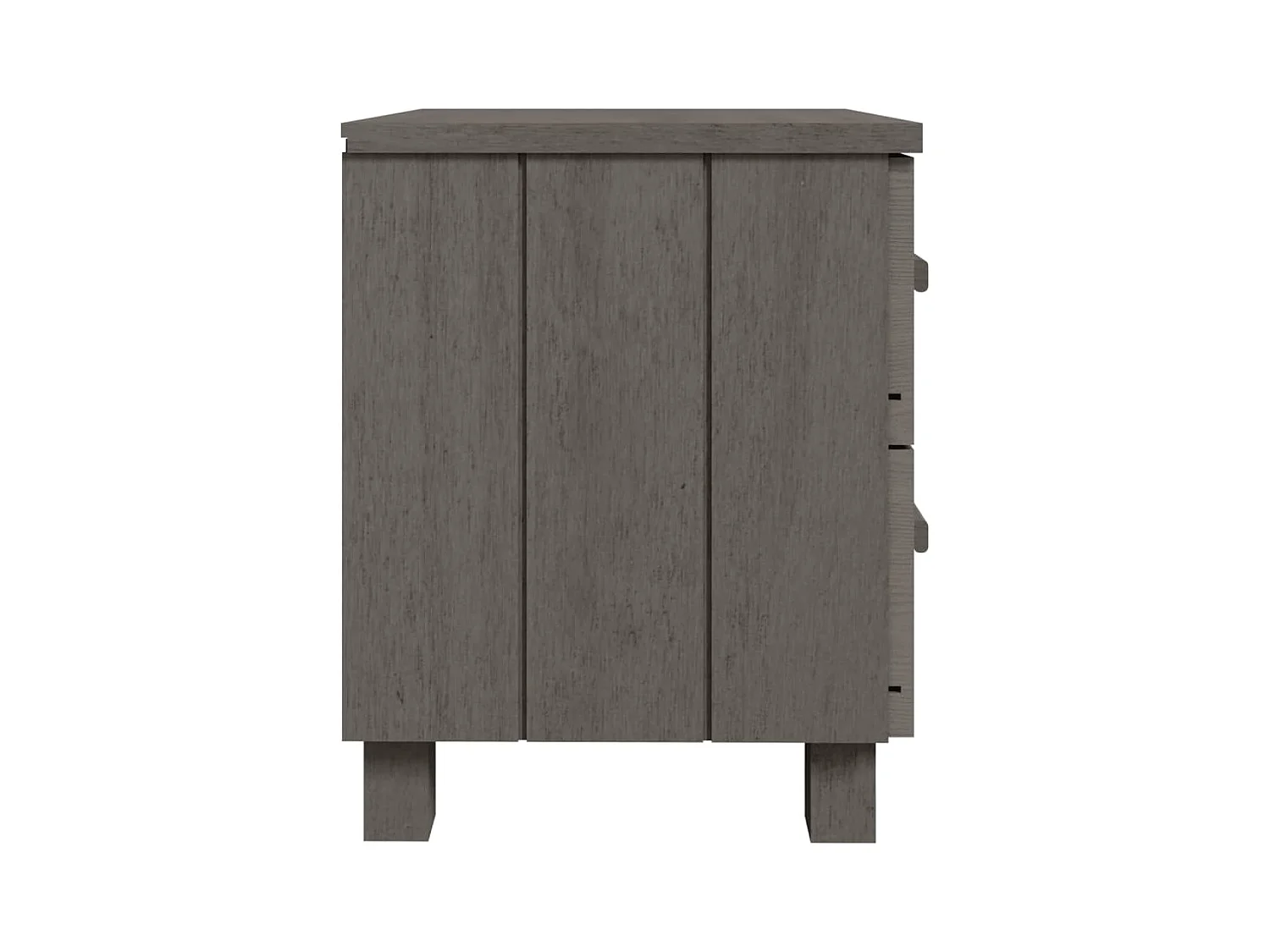 Iduna  Tables de chevet HAMAR 2pcs Gris clair 40x35x44,5cm Bois massif