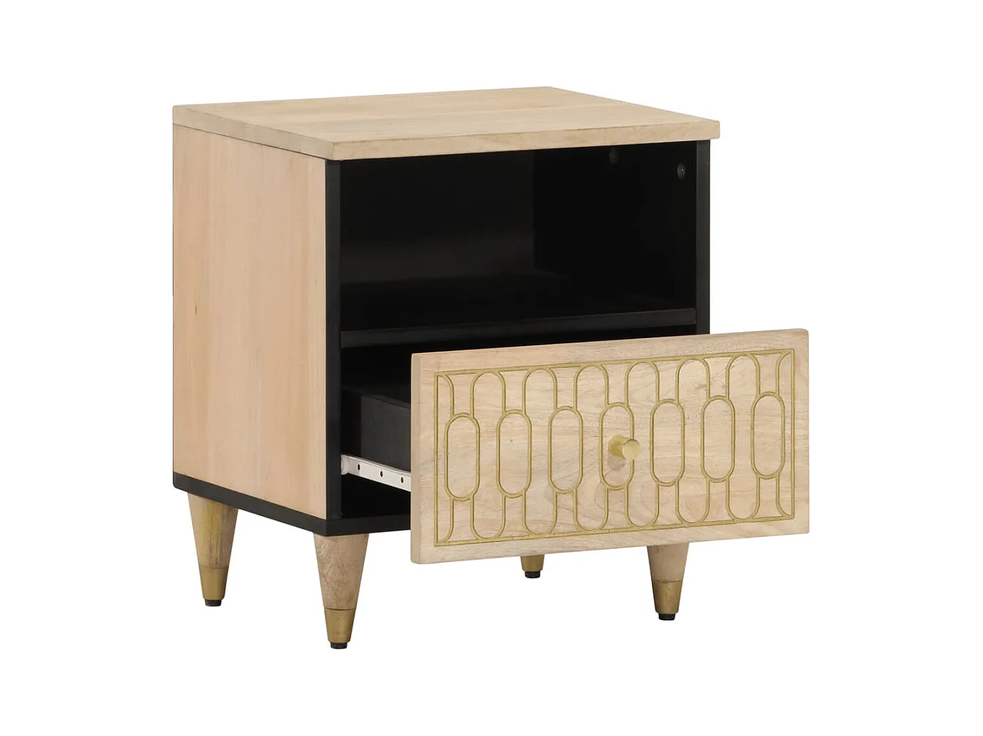 Ingebrigt  Tables de chevet 2 pcs 40x33x46 cm Bois de manguier solide