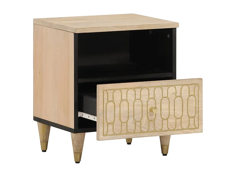 Ingebrigt  Tables de chevet 2 pcs 40x33x46 cm Bois de manguier solide