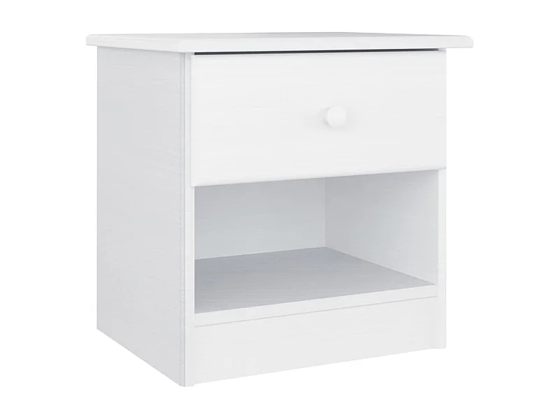 Giulia  Comodino ALTA Bianco 41x35x41 cm in Legno Massello di Pino