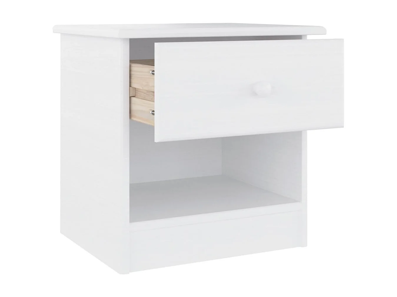 Giulia  Table de chevet ALTA blanc 41x35x41 cm bois de pin massif