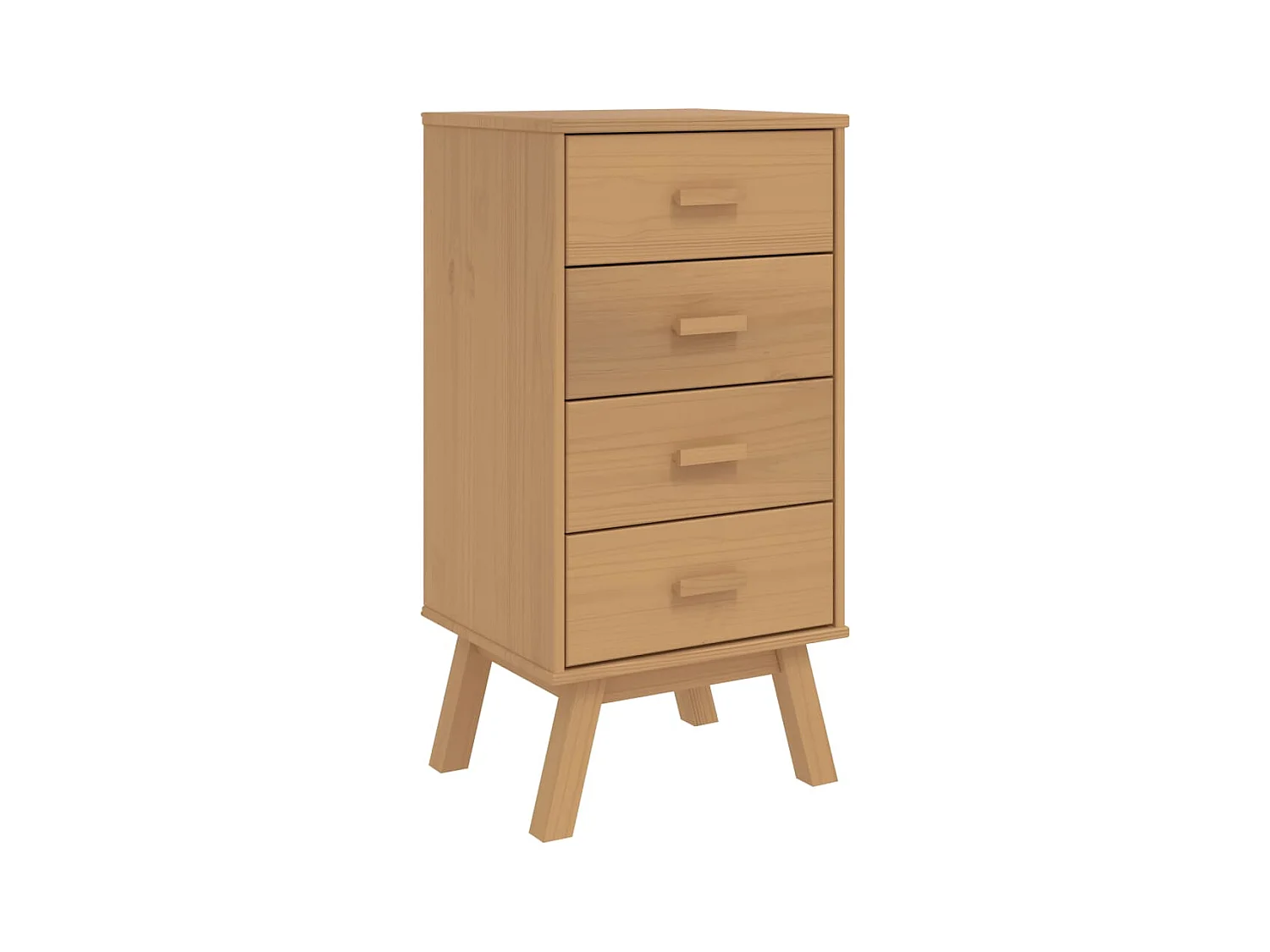 Vrenda  Table de chevet OLDEN marron bois de pin solide