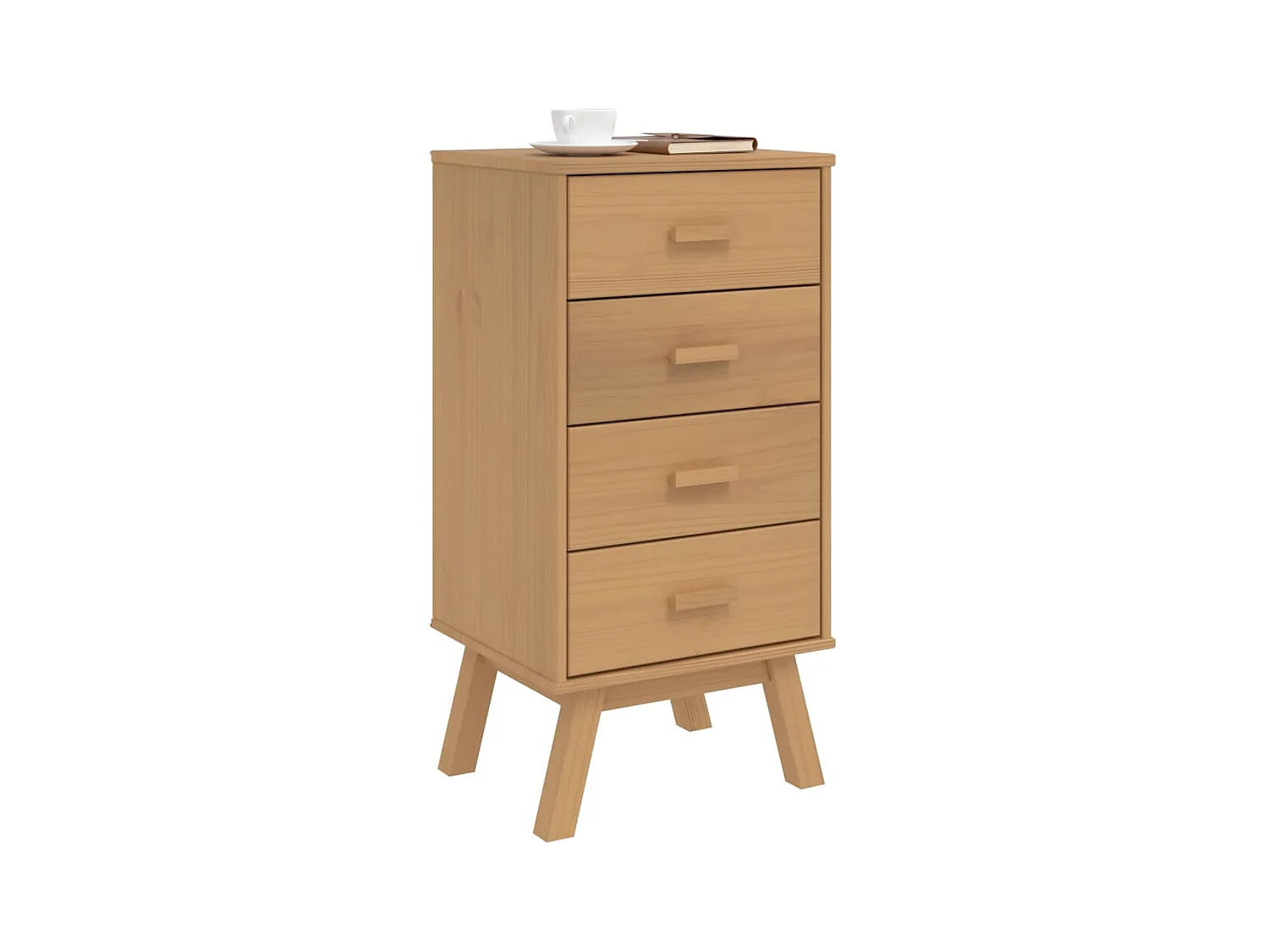 Vrenda  Table de chevet OLDEN marron bois de pin solide