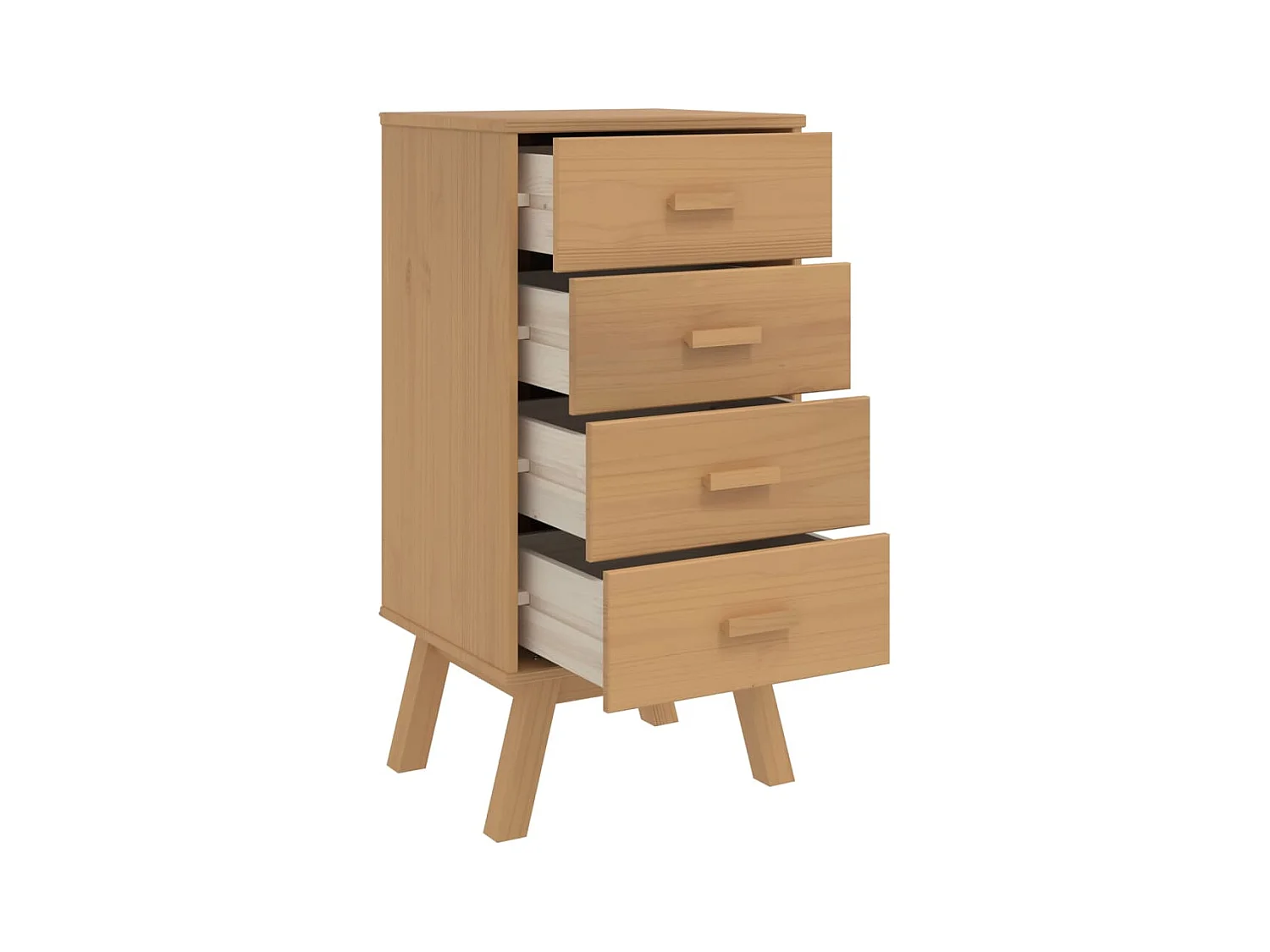 Vrenda  Table de chevet OLDEN marron bois de pin solide