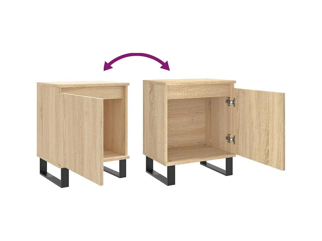 Cydor  Tables de chevet 2pcs chêne sonoma 40x30x50cm bois d'ingénierie