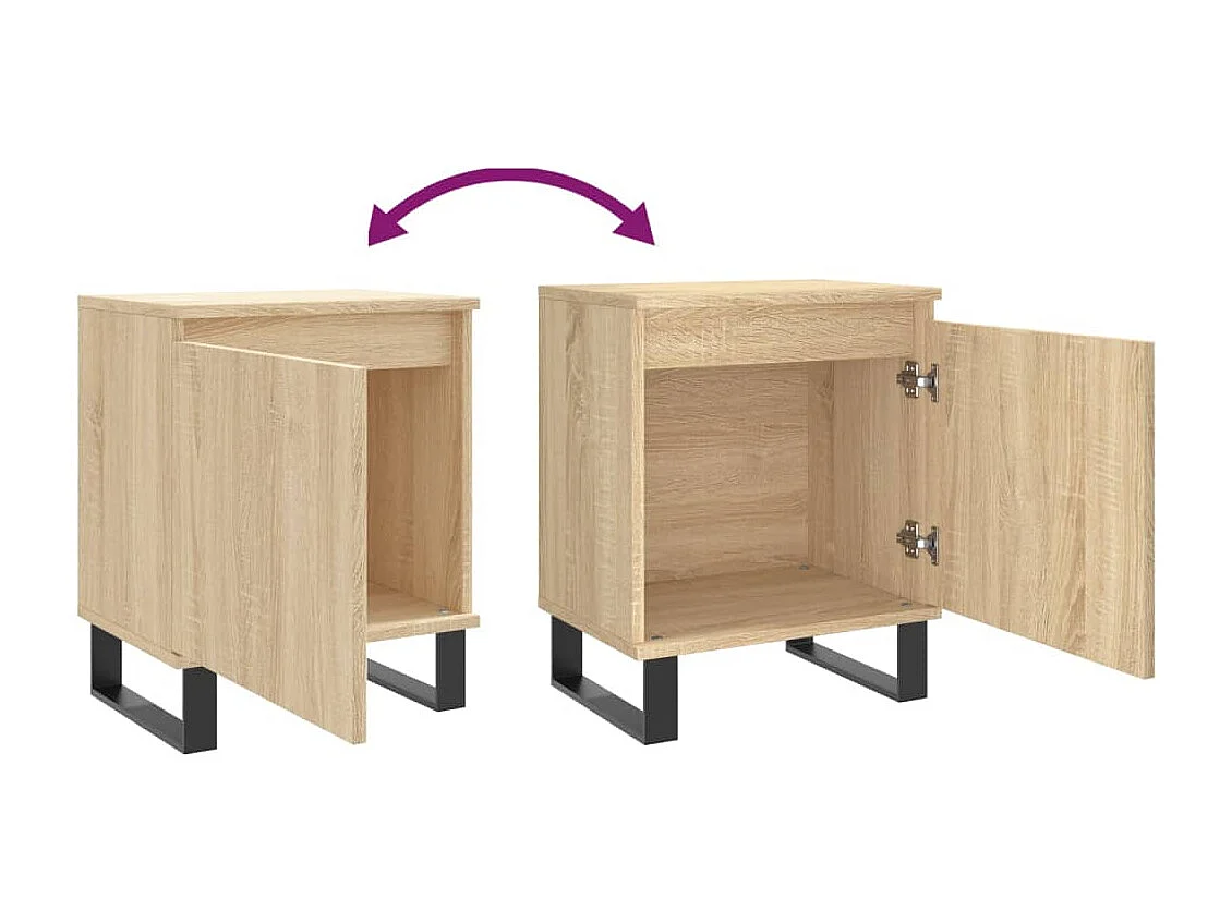 Cydor  Tables de chevet 2pcs chêne sonoma 40x30x50cm bois d'ingénierie