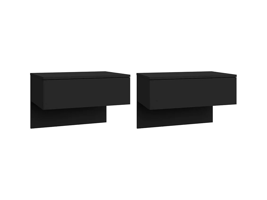 San Jose  Tables de chevet murales 2 pcs Noir