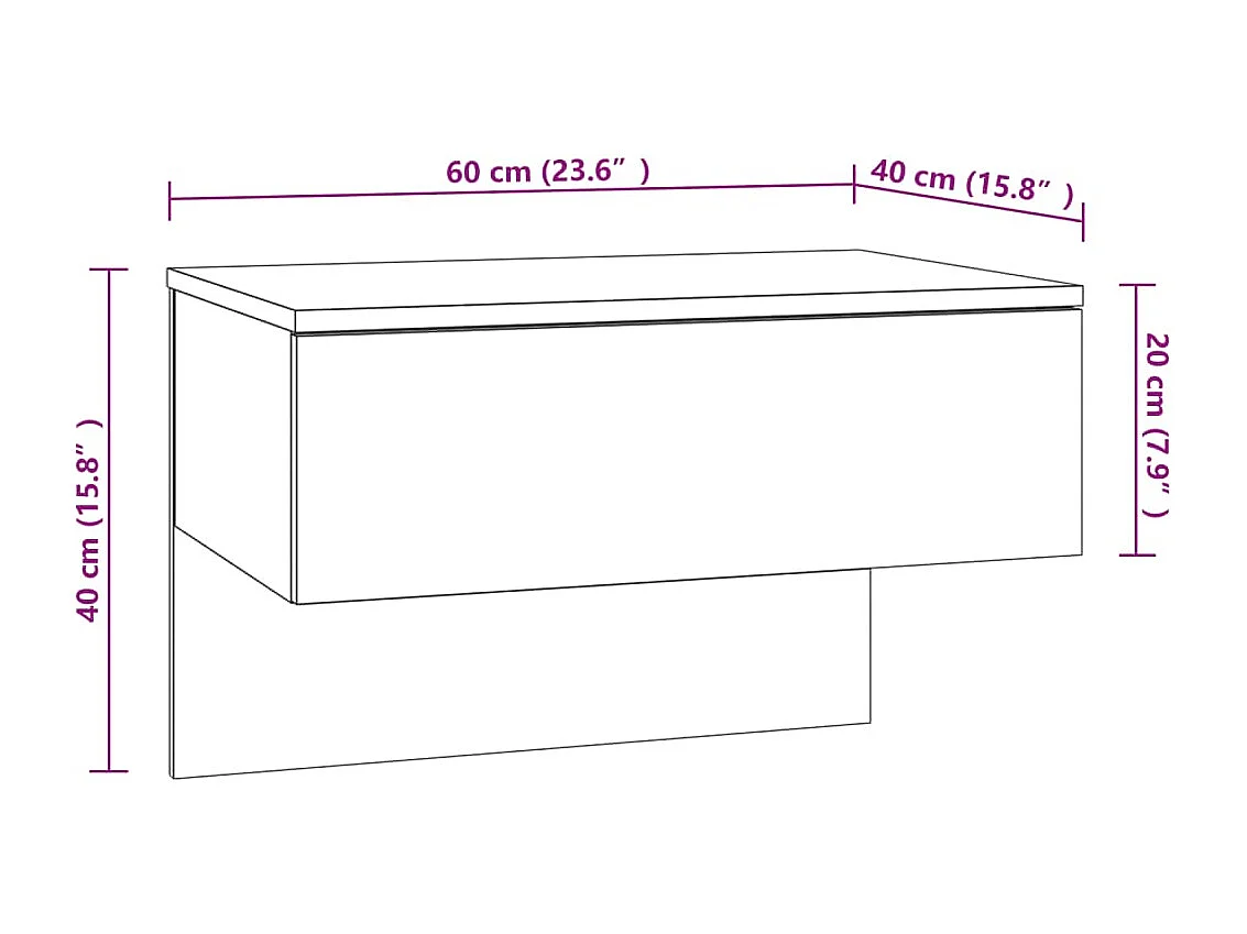 San Jose  Tables de chevet murales 2 pcs Noir