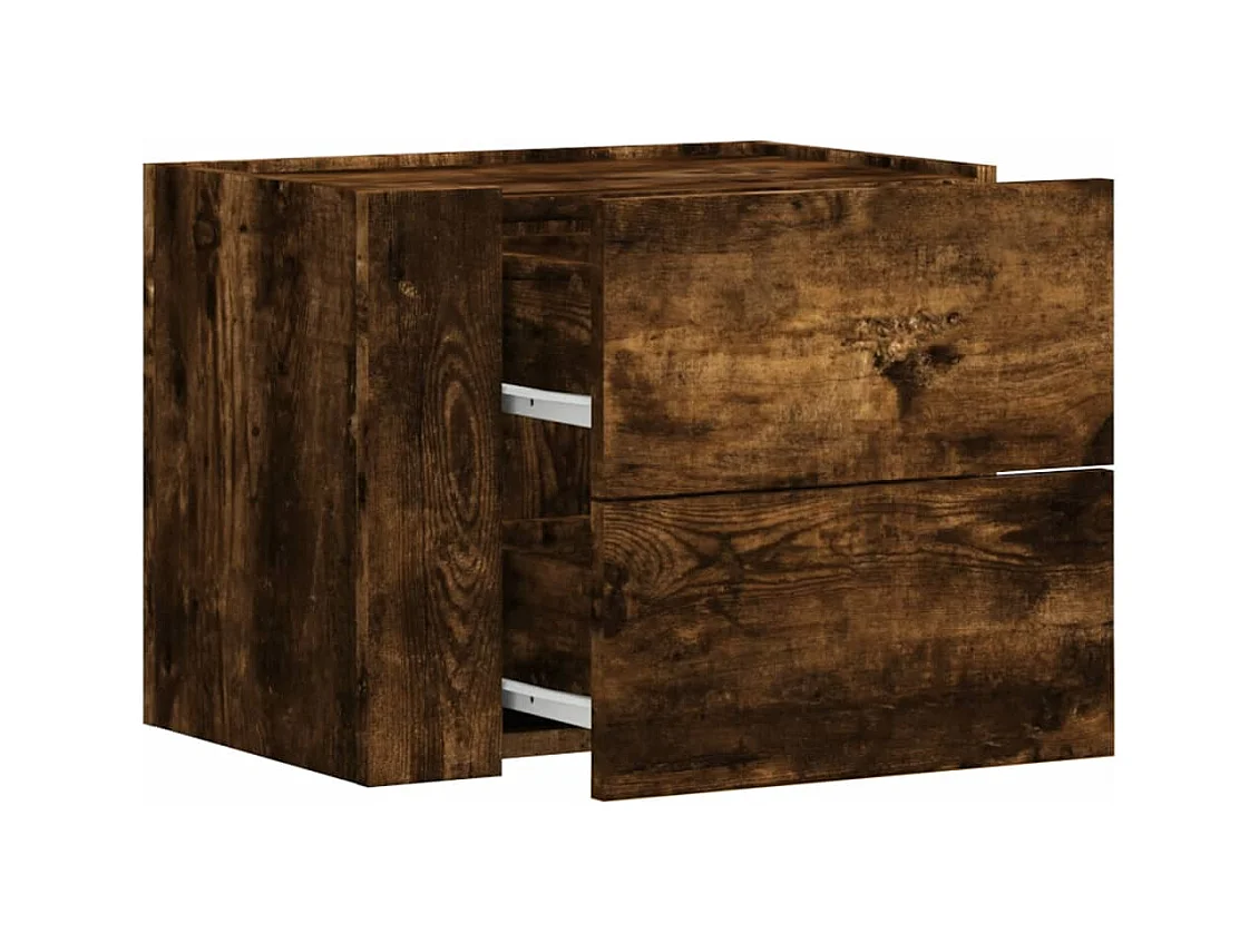 Dayton  Table de chevet murale chêne fumé 45x30x35 cm
