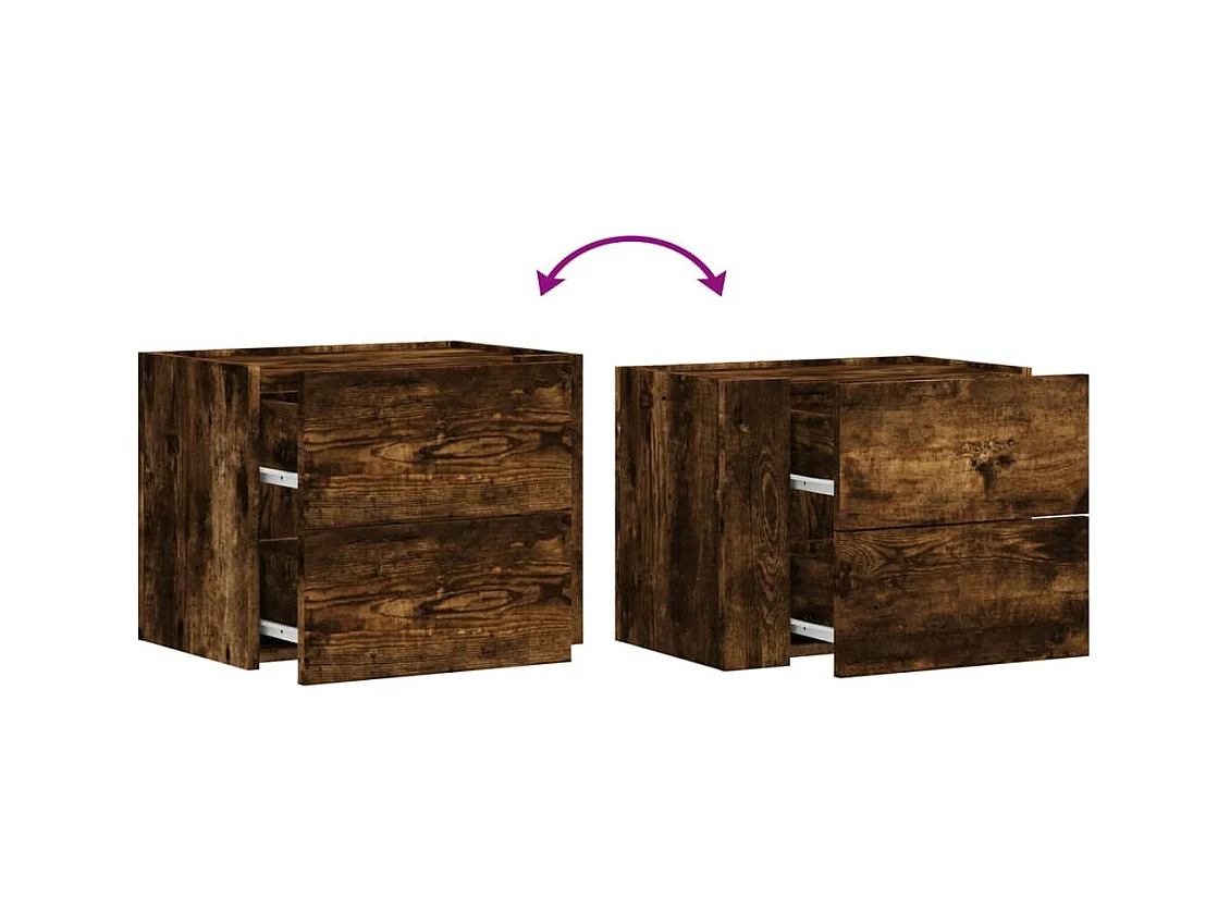 Dayton  Table de chevet murale chêne fumé 45x30x35 cm