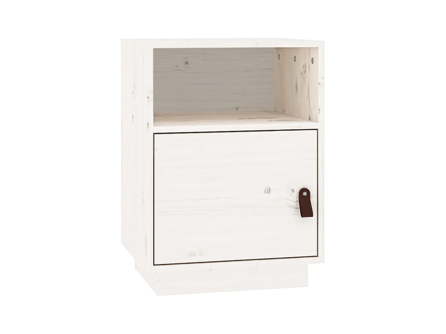 Soisy-sous-Montmorency  Comodino Bianco 40x34x55 cm in Legno Massello di Pino