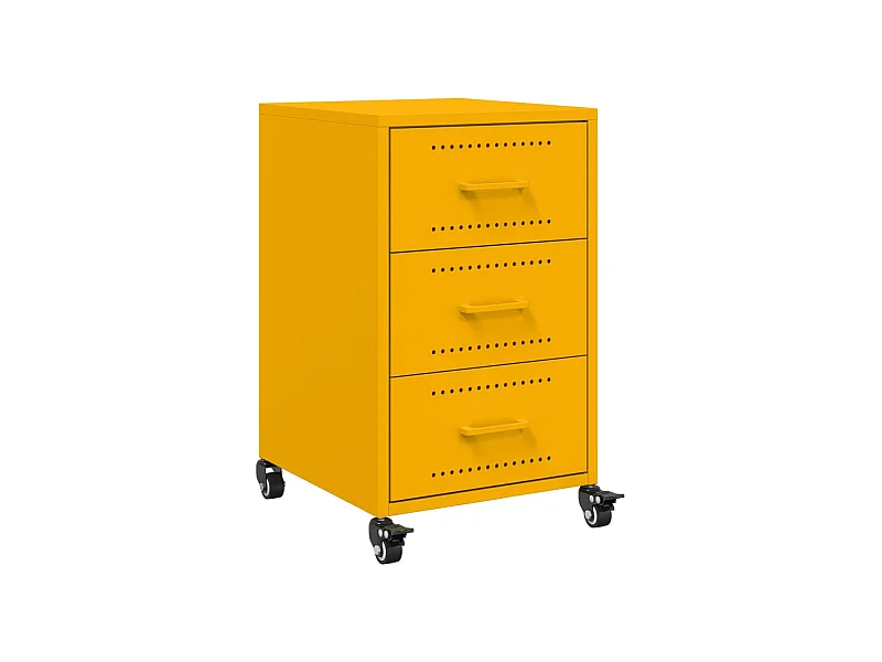 Elandir  Table de chevet jaune moutarde 36x39x59 cm acier