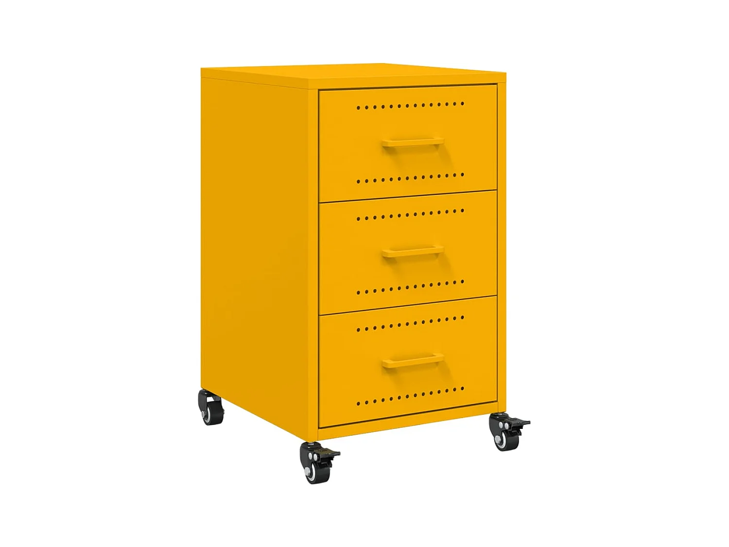 Elandir  Table de chevet jaune moutarde 36x39x59 cm acier