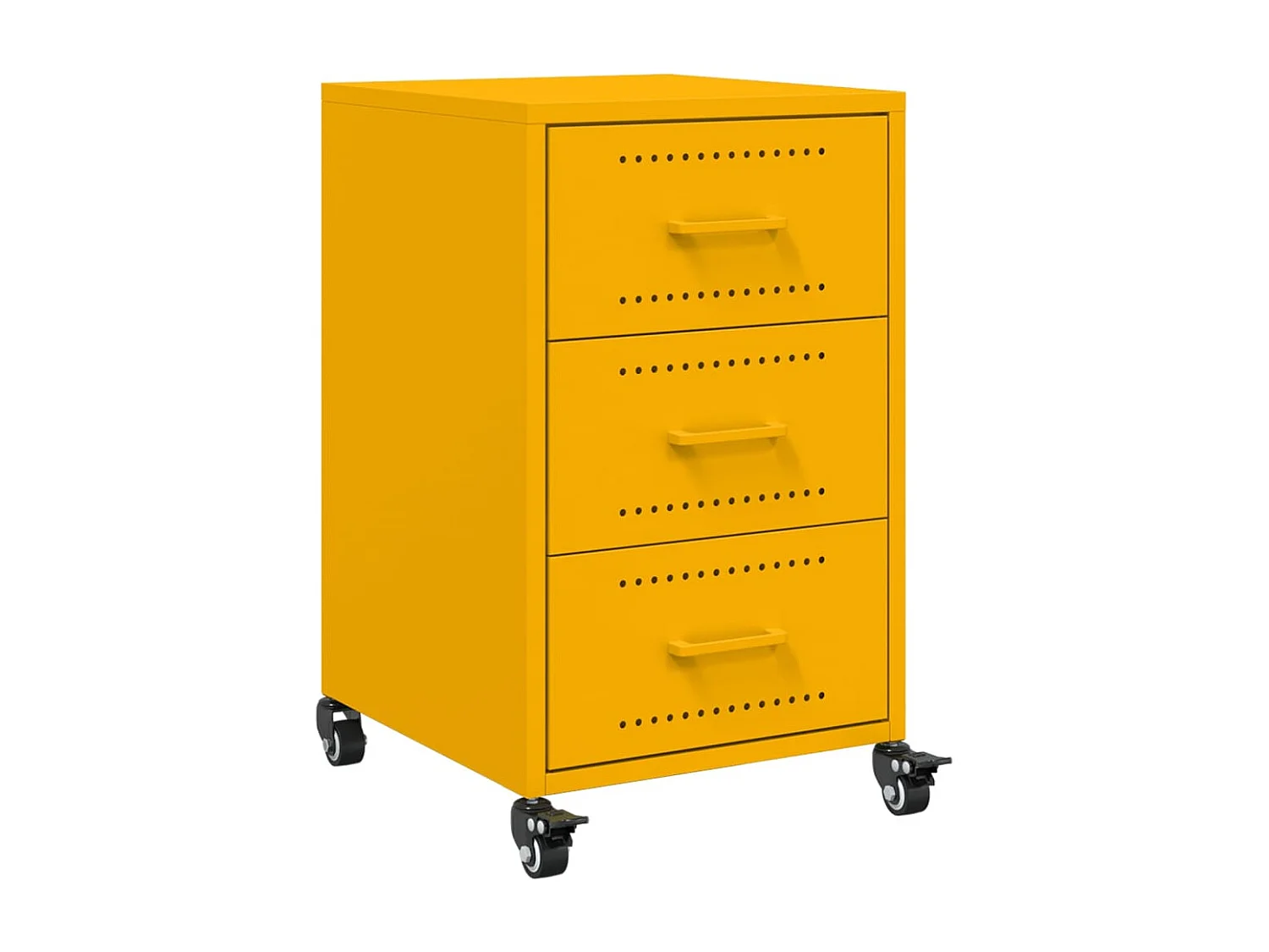 Elandir  Table de chevet jaune moutarde 36x39x59 cm acier