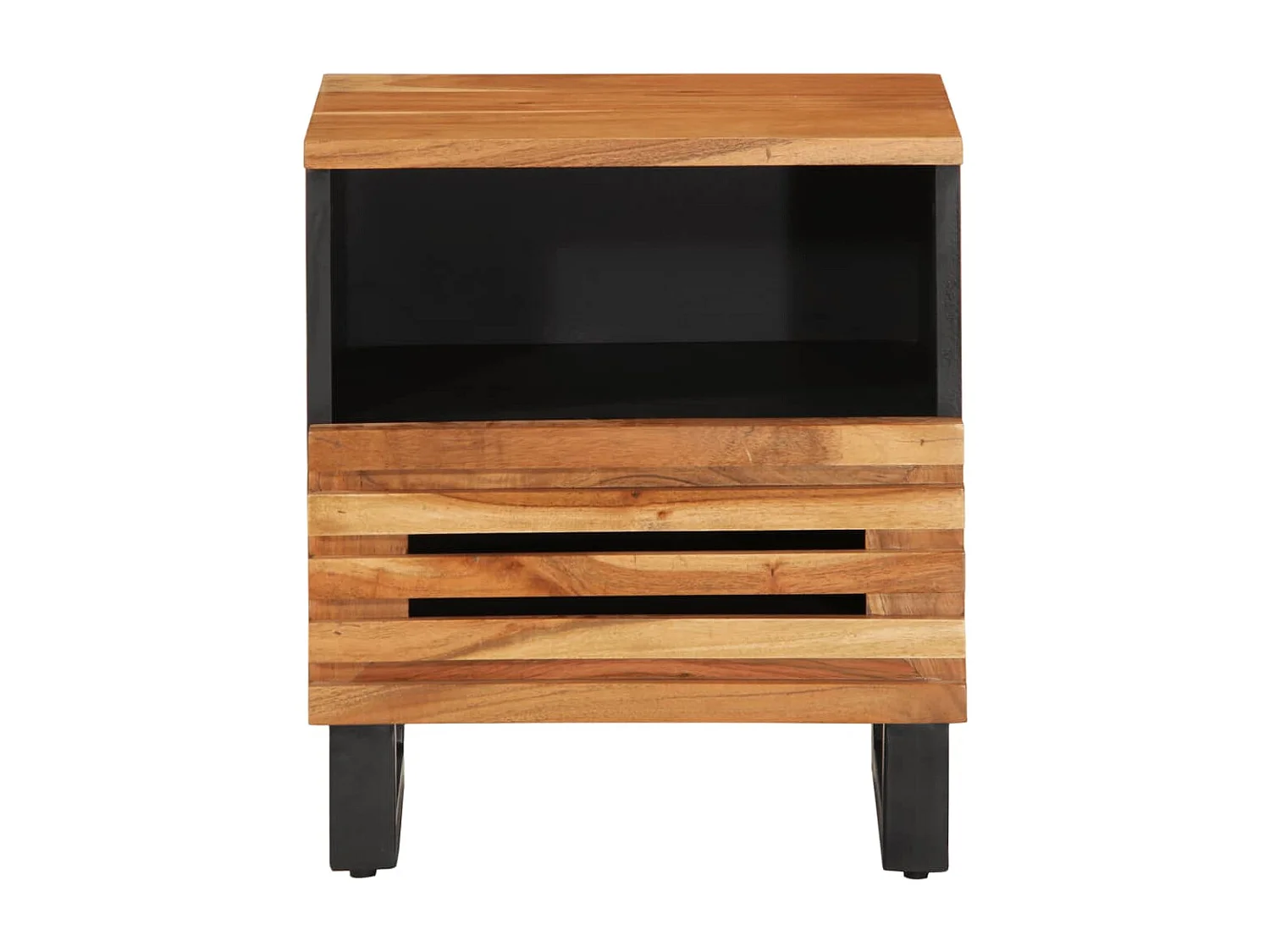 Murdin  Comodini 2pz 40x34x46 cm in Legno Massello di Acacia