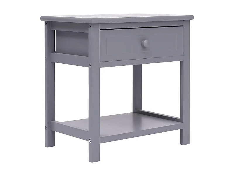 Dylana  Nachttische 2 Stk. Grau 40x29x42 cm Paulownia Holz