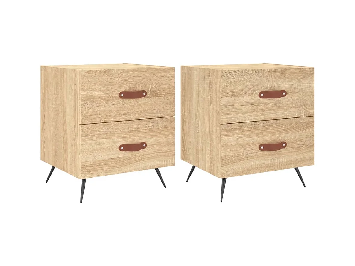 Yvella  Tables de chevet 2 pcs chêne sonoma 40x35x47,5 cm