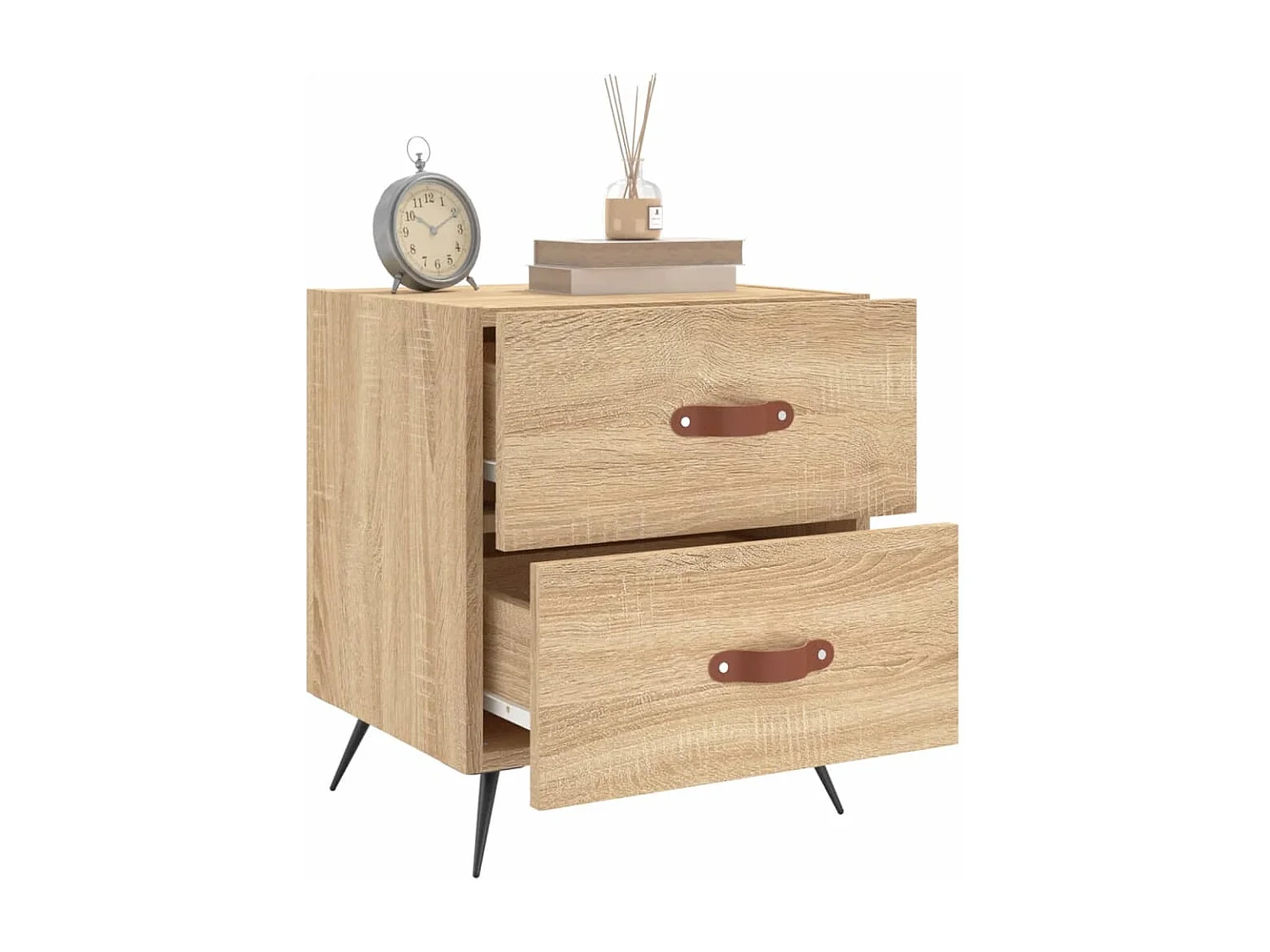 Yvella  Comodini 2 pz Rovere Sonoma 40x35x47,5 cm in Legno Multistrato