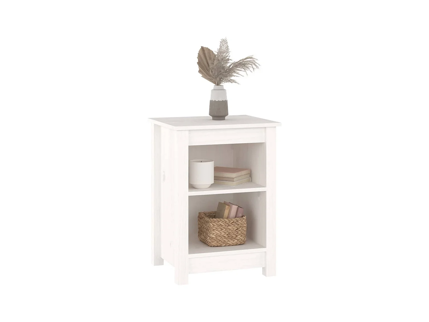 Waldoboro  Tables de chevet 2 pcs Blanc 40x35x55 cm Bois de pin solide