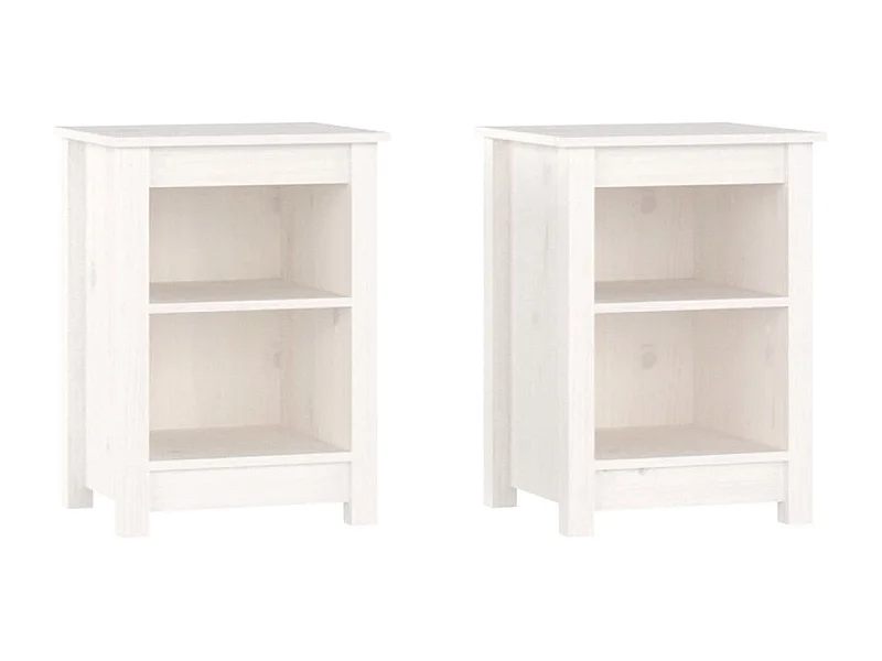 Waldoboro  Tables de chevet 2 pcs Blanc 40x35x55 cm Bois de pin solide