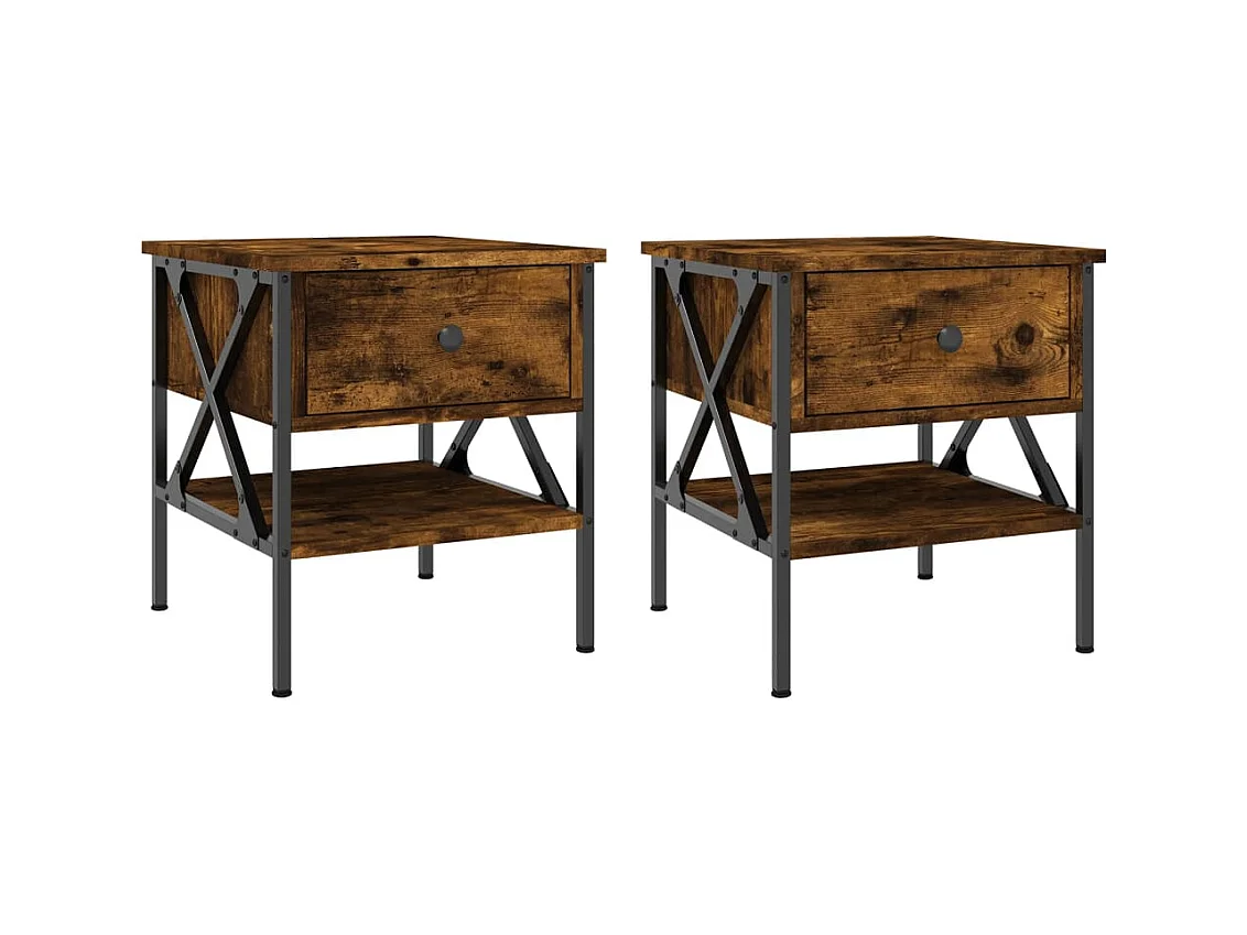 Wit  Tables de chevet 2 pcs chêne fumé 40x42x45 cm bois d’ingénierie
