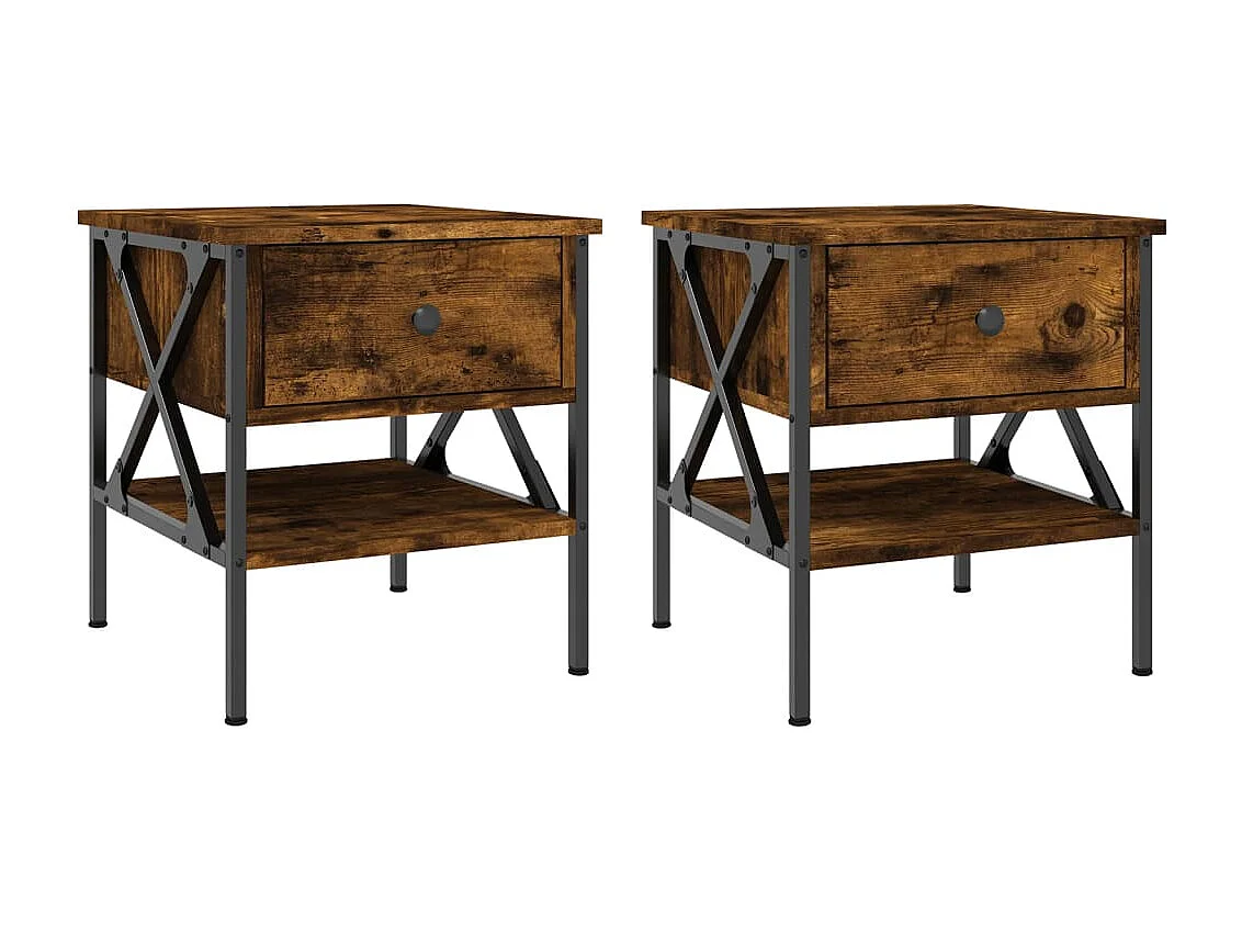 Wit  Tables de chevet 2 pcs chêne fumé 40x42x45 cm bois d’ingénierie
