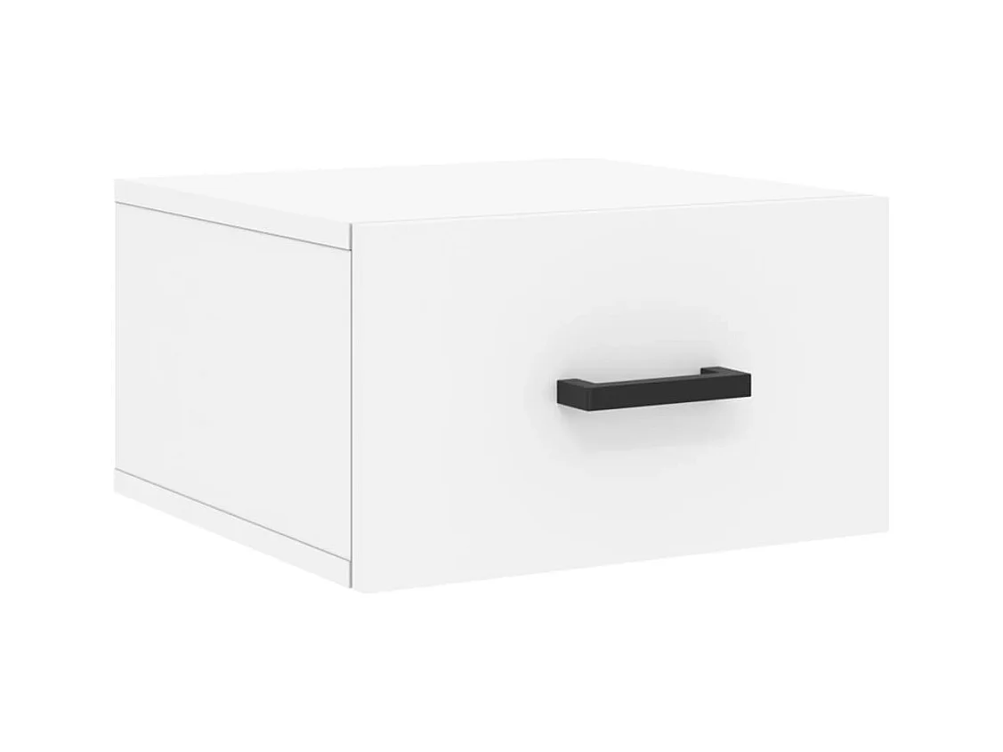 Franconville  Table de chevet murale blanc 35x35x20 cm