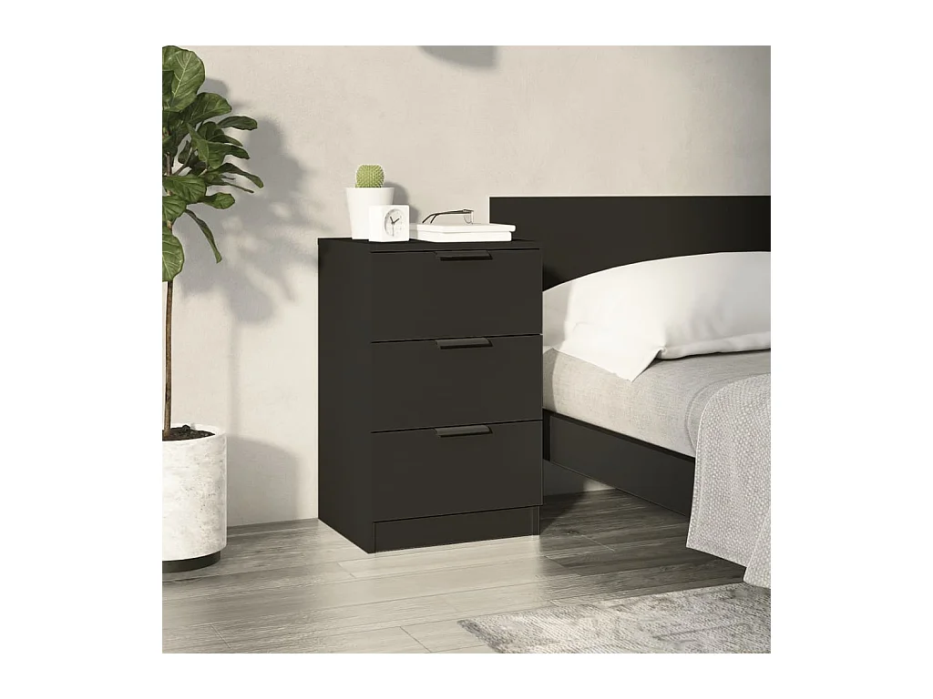 Tucson  Table de chevet noir 40x36x65 cm