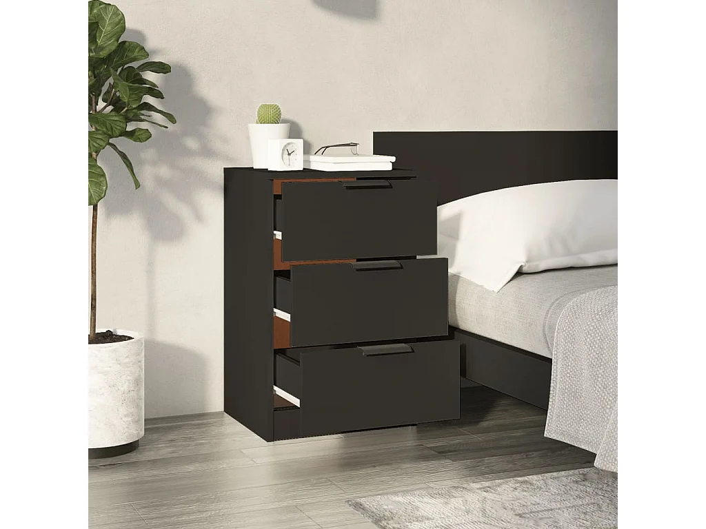 Tucson  Table de chevet noir 40x36x65 cm