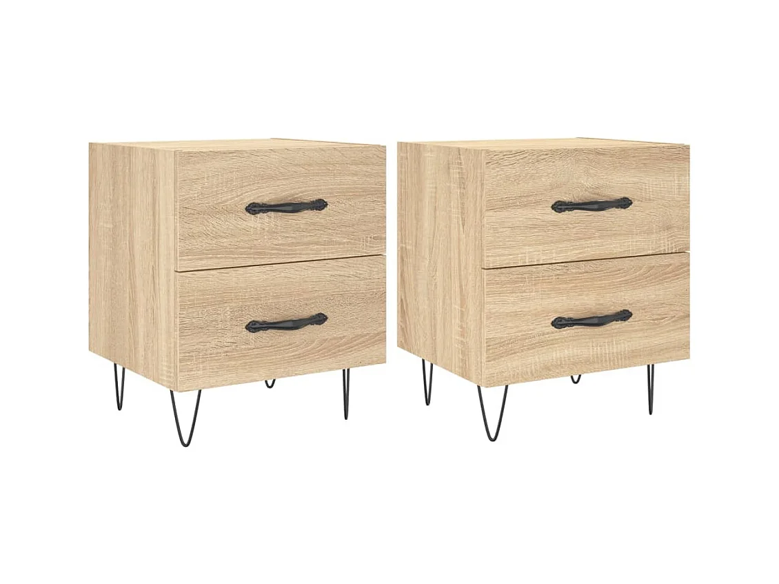 Alameda  Tables de chevet 2 pcs chêne sonoma 40x35x47,5 cm