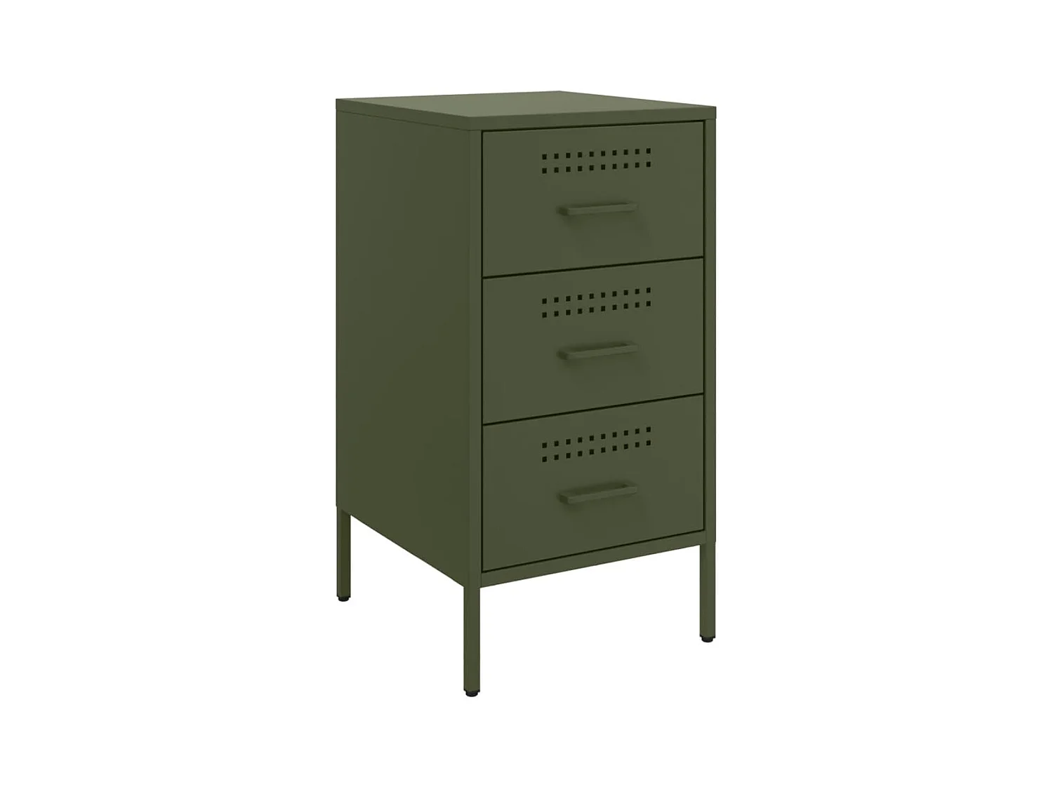 Vyndor  Table de chevet vert olive 36x39x68 cm acier