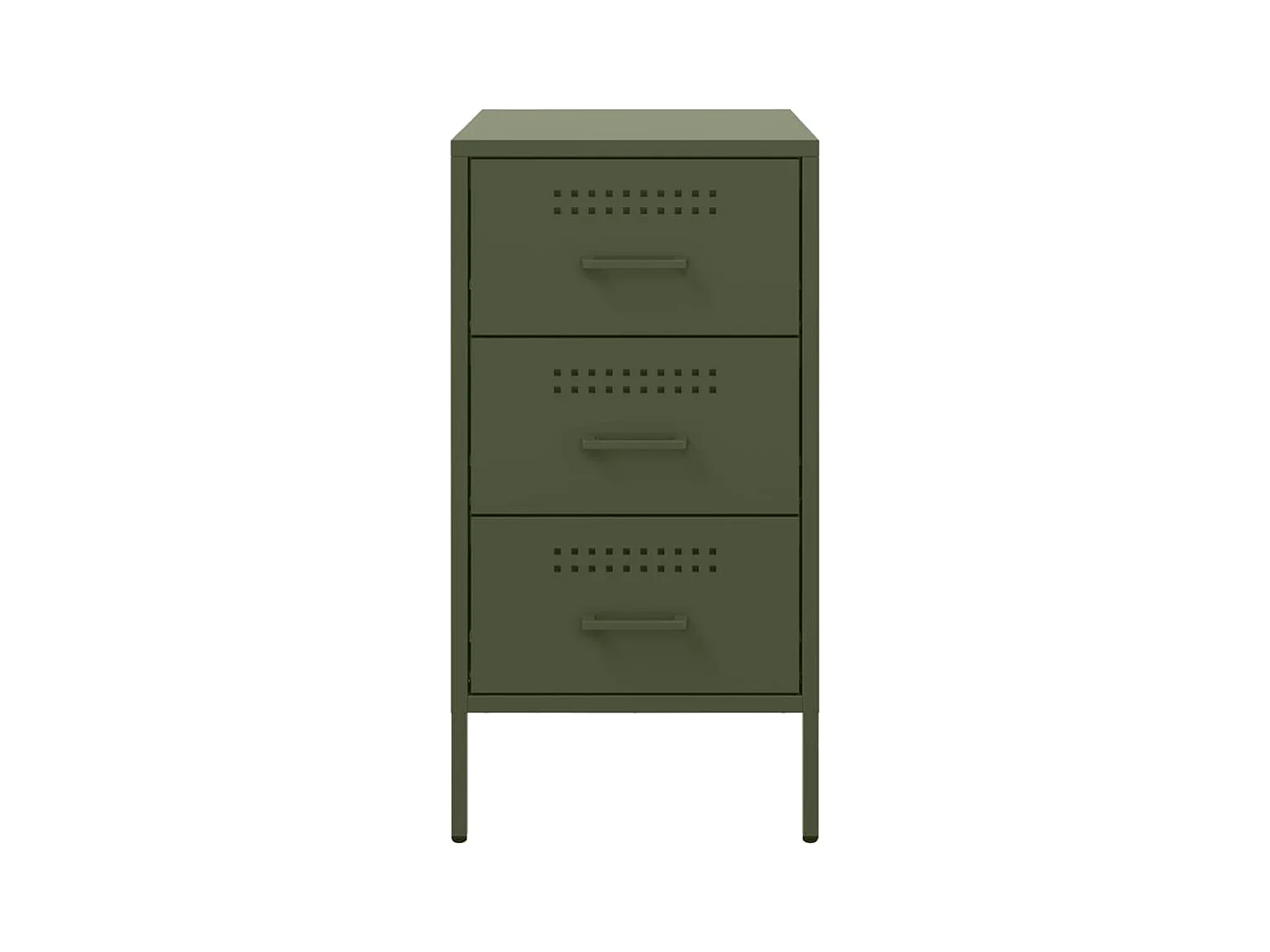 Vyndor  Table de chevet vert olive 36x39x68 cm acier