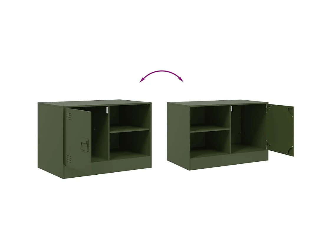 Borrego Springs  Meubles TV 2 pcs vert olive 67x39x44 cm acier