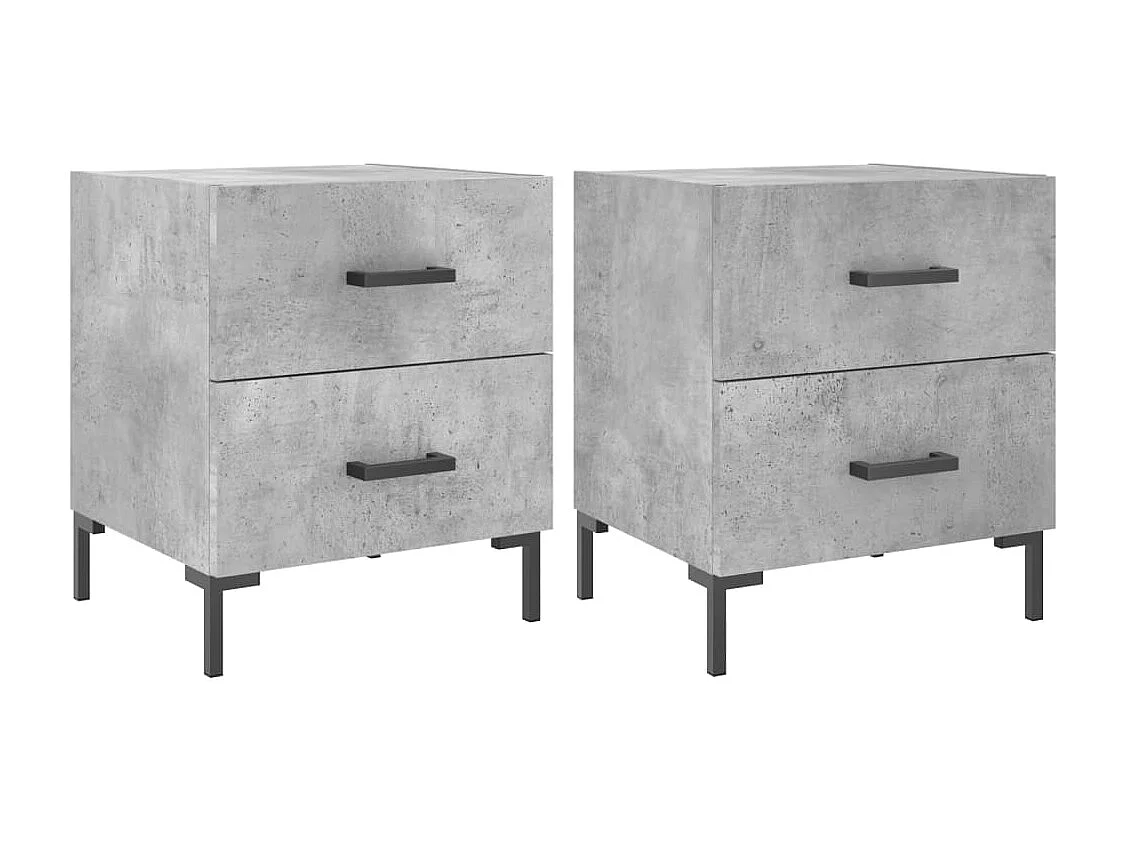 Myrion  Nachttische 2 Stk. Betongrau 40x35x47,5 cm Holzwerkstoff