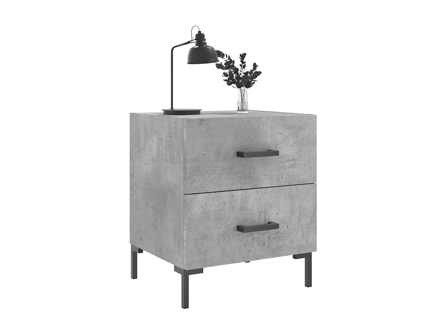 Myrion  Nachttische 2 Stk. Betongrau 40x35x47,5 cm Holzwerkstoff