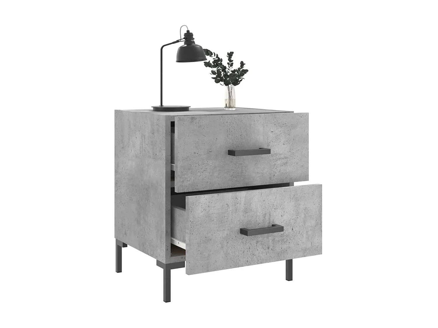 Myrion  Nachttische 2 Stk. Betongrau 40x35x47,5 cm Holzwerkstoff