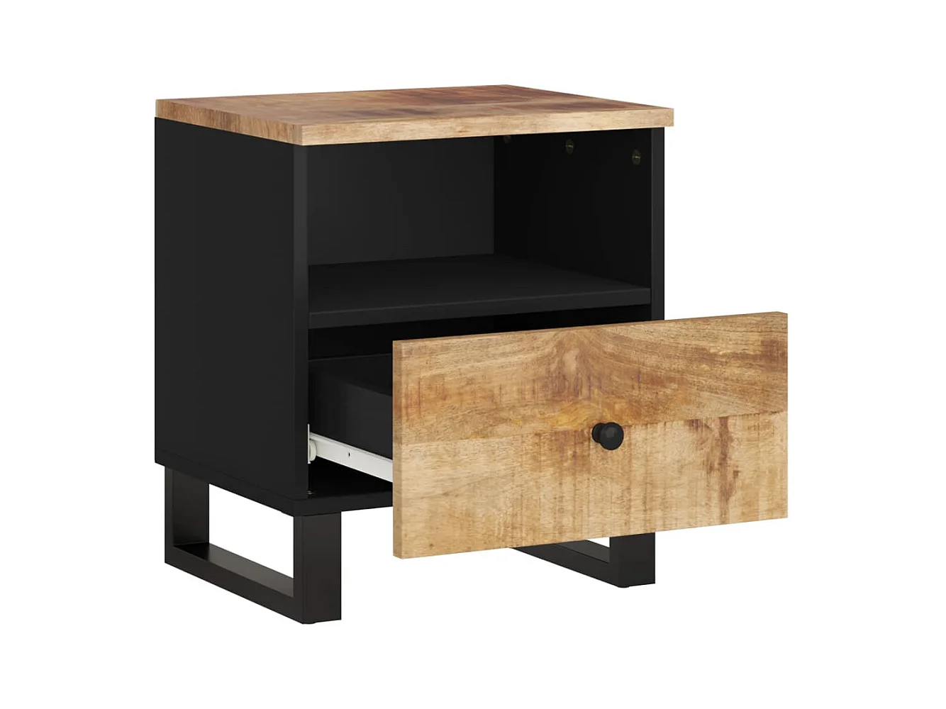 Renlar  Tables de chevet 2 pcs Bois de manguier solide et d'ingénierie