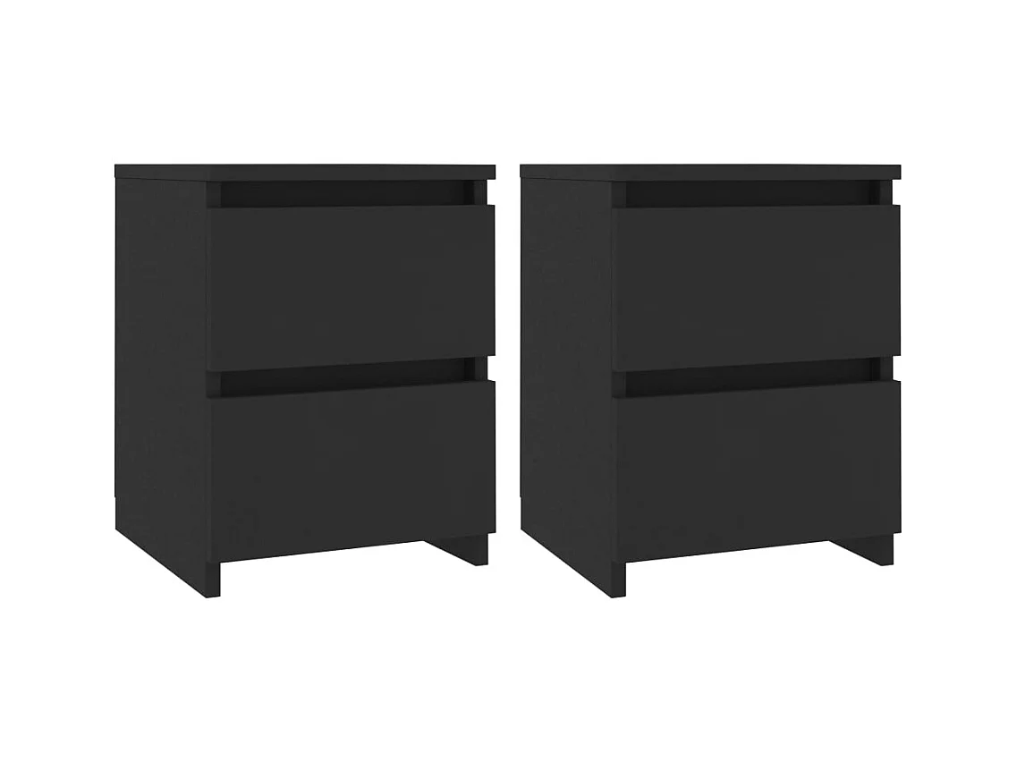Cruz  Tables de chevet 2 pcs Noir 30x30x40 cm Bois d'ingénierie