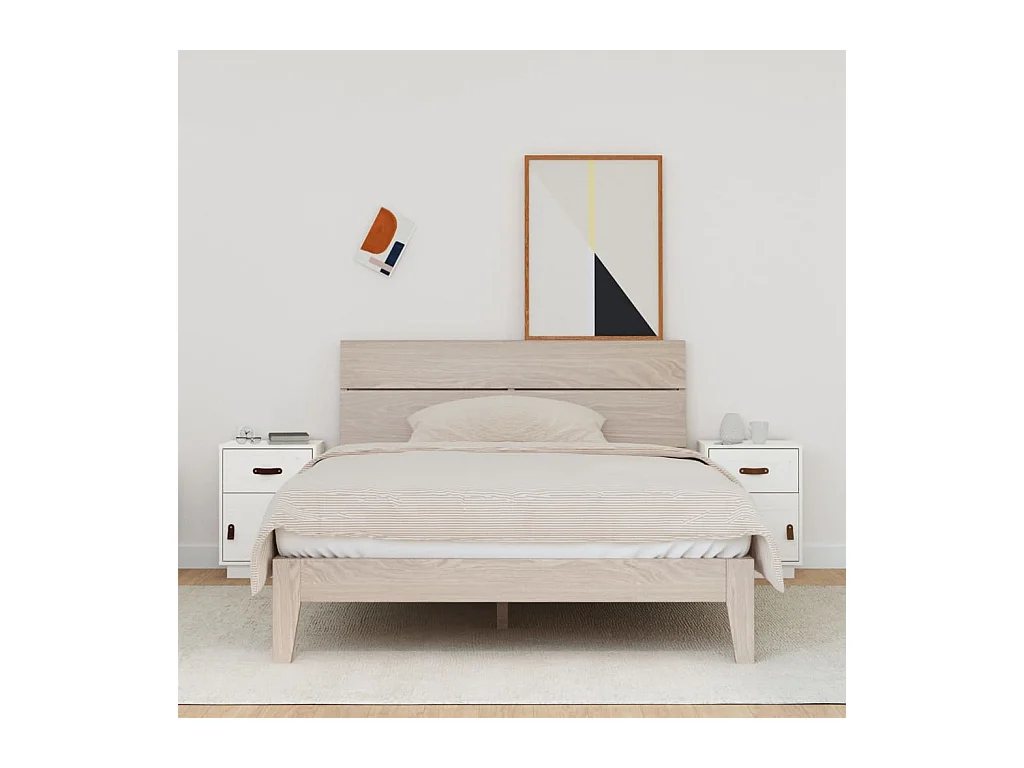 Yaldir  Tables de chevet 2 pcs Blanc 40x34x55 cm Bois de pin massif