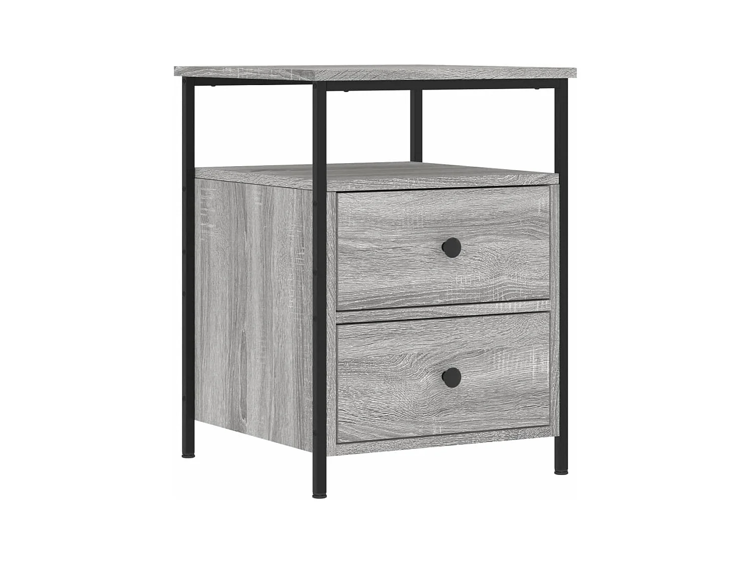 Janora  Table de chevet sonoma gris 44x45x60 cm bois d'ingénierie