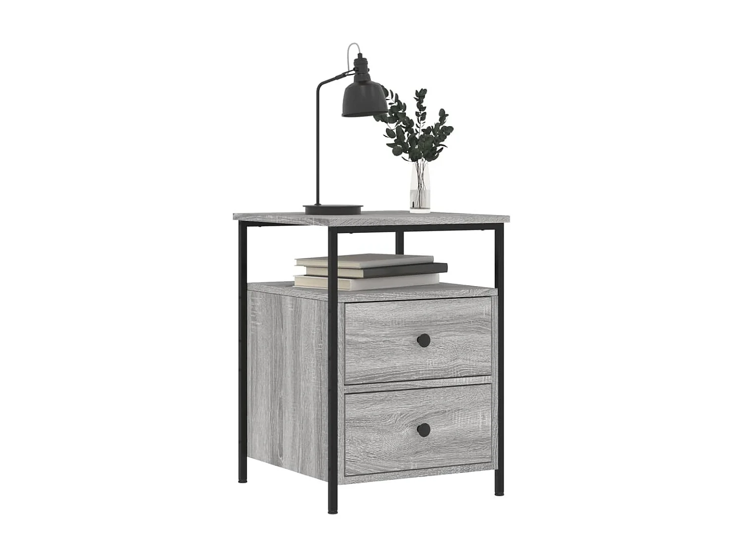 Janora  Comodino Grigio Sonoma 44x45x60 cm in Legno Multistrato