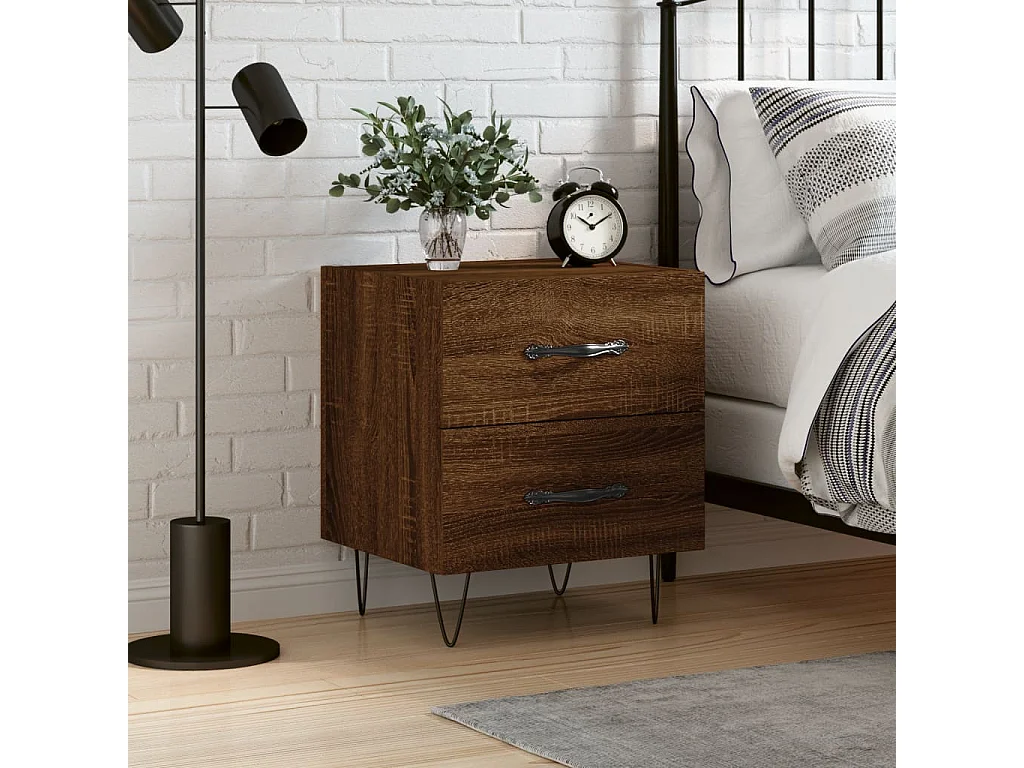 Alameda  Table de chevet chêne marron 40x35x47,5 cm bois d’ingénierie