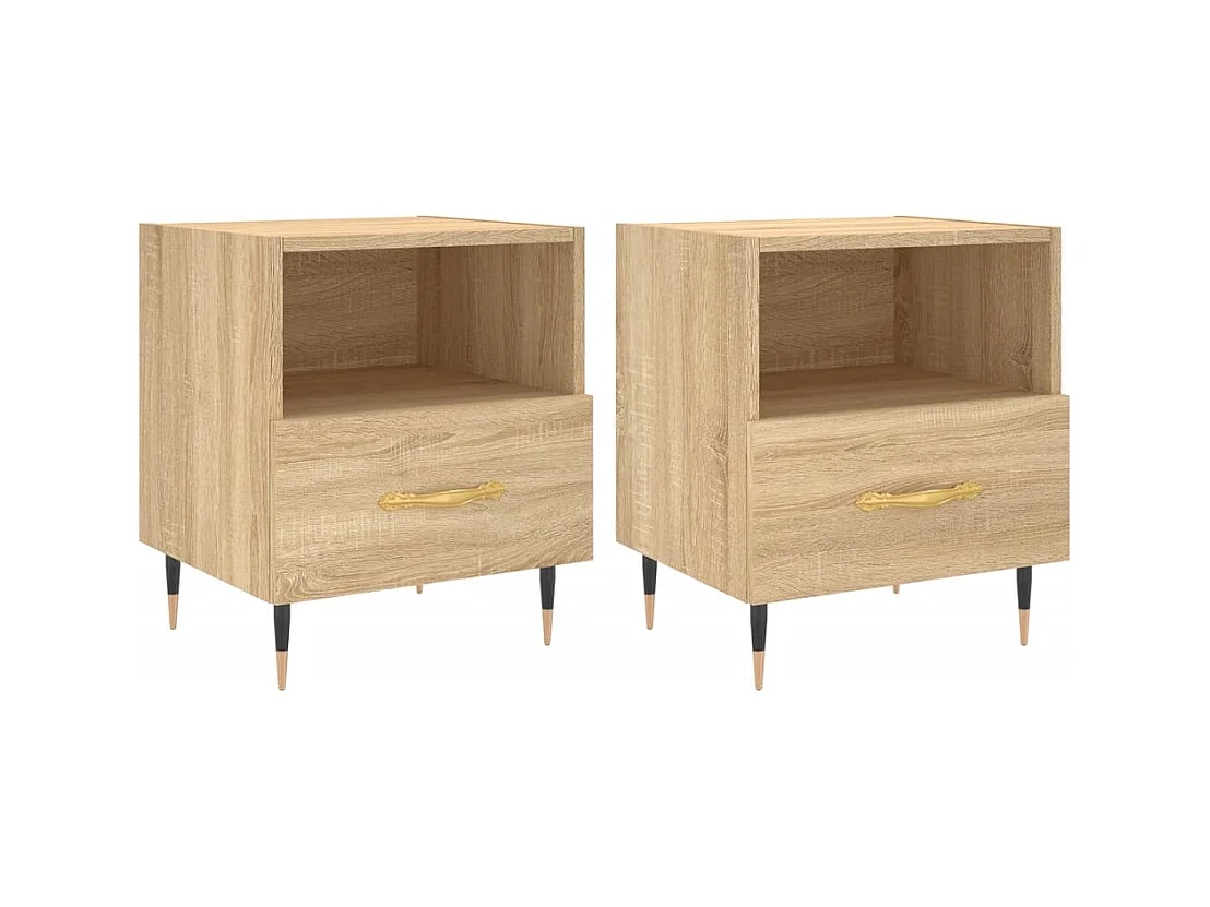 Porsgrunn  Tables de chevet 2 pcs chêne sonoma 40x35x47,5 cm