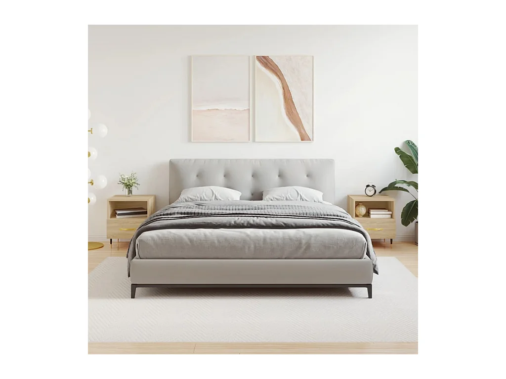 Porsgrunn  Tables de chevet 2 pcs chêne sonoma 40x35x47,5 cm