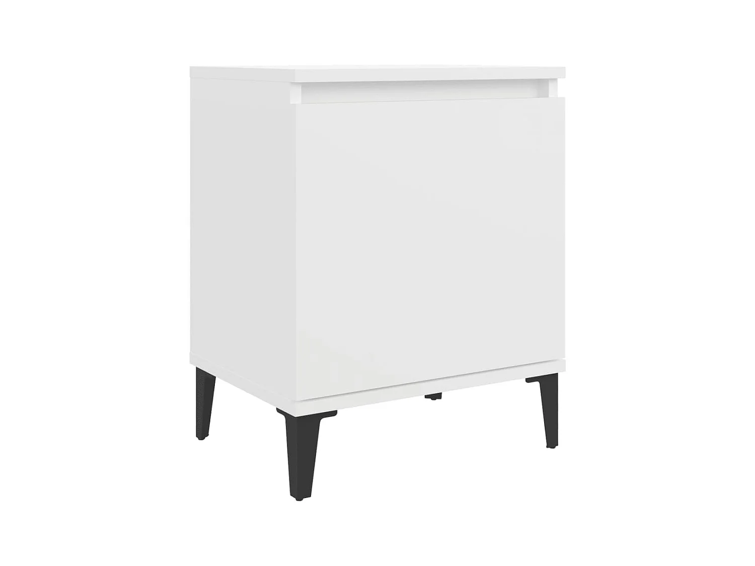 Council Bluffs  Table de chevet avec pieds en métal blanc 40x30x50 cm