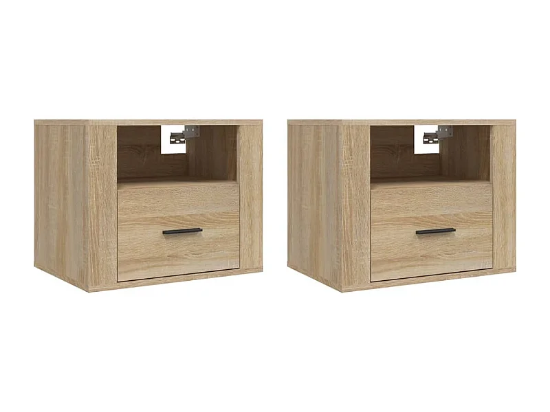 Pyren  Wand-Nachttische 2 Stk. Sonoma-Eiche 50x36x40 cm