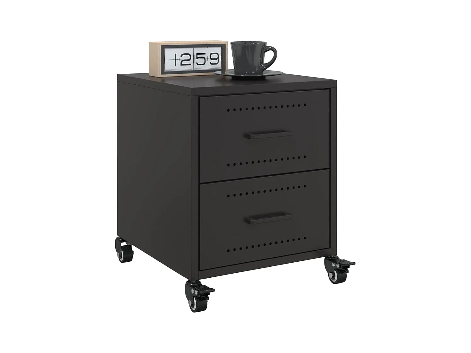 Roanoke  Tables de chevet 2 pcs noir 36x39x43,5 cm acier