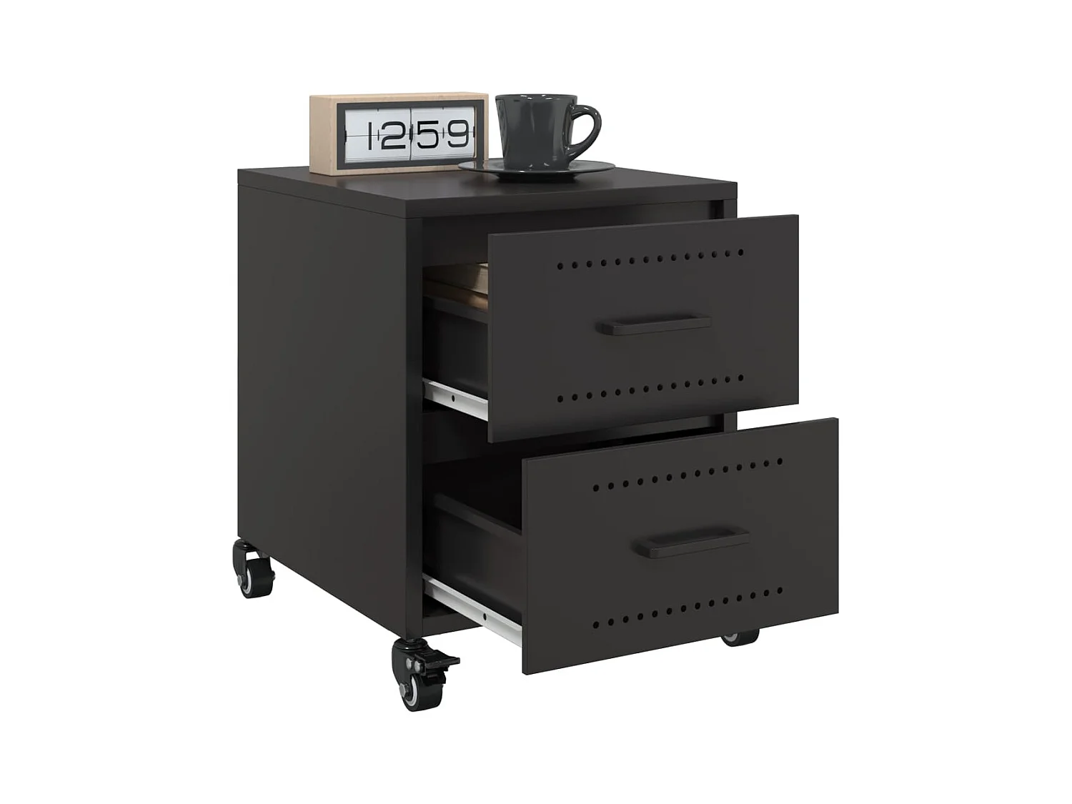 Roanoke  Tables de chevet 2 pcs noir 36x39x43,5 cm acier