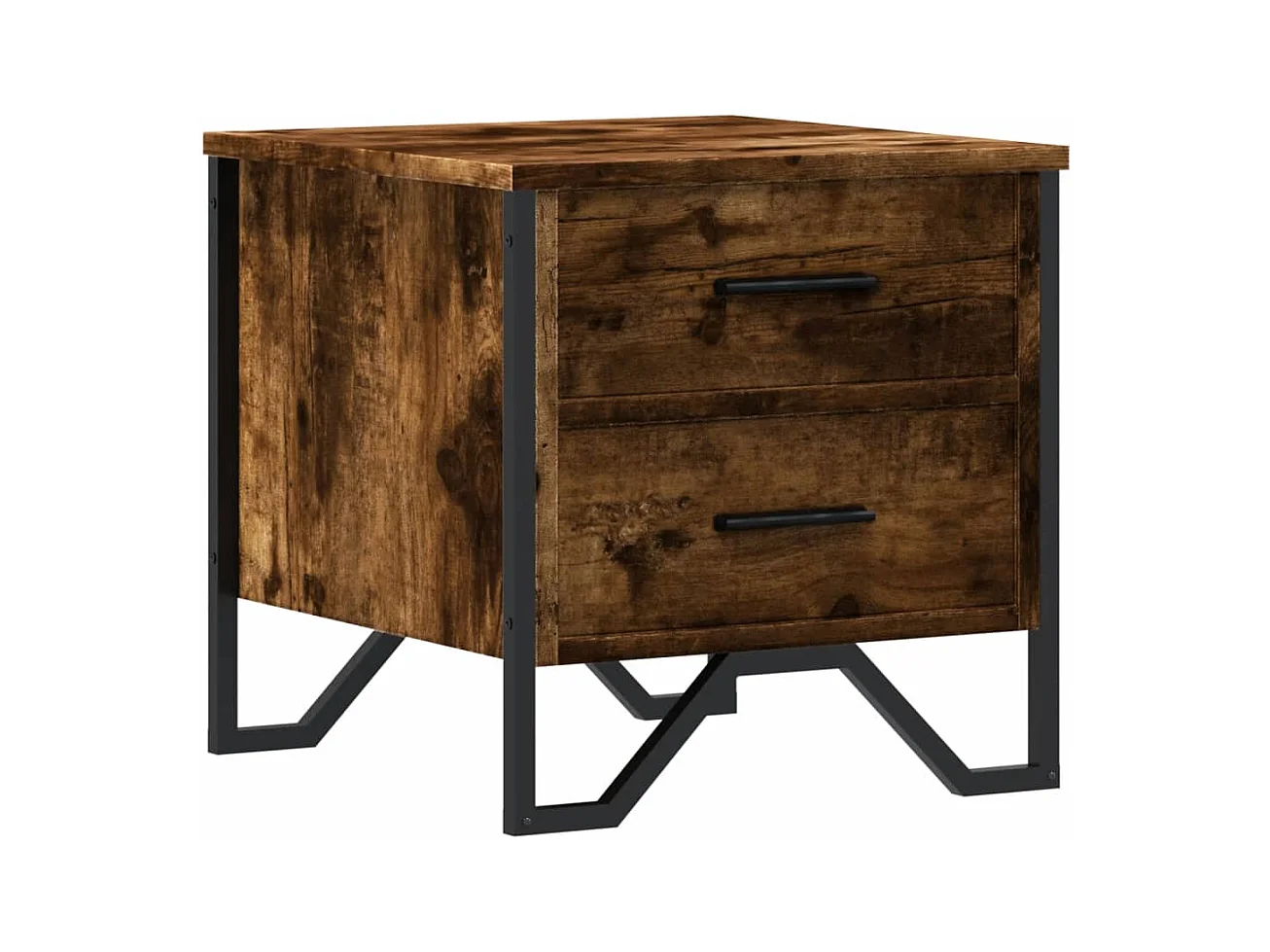 Hanne  Table de chevet chêne fumé 40x41x40 cm bois d'ingénierie
