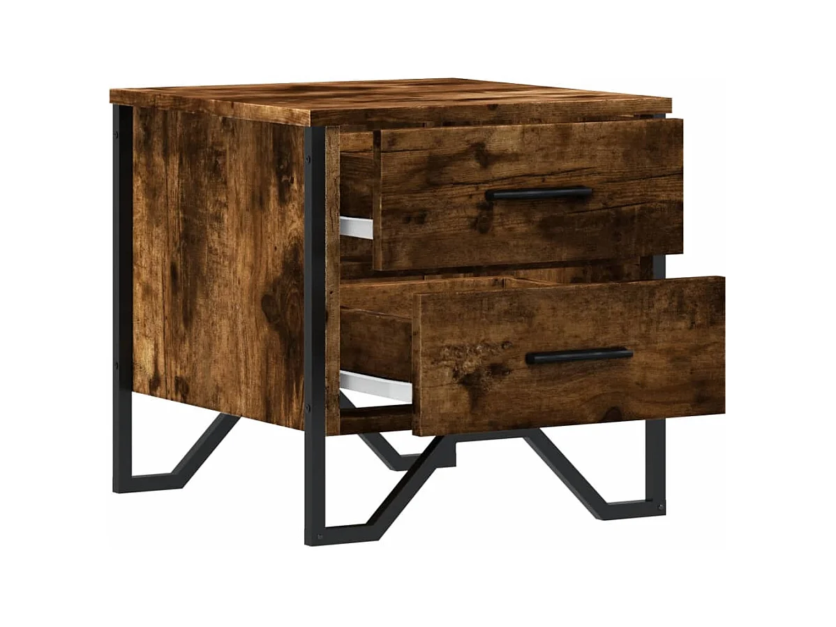 Hanne  Table de chevet chêne fumé 40x41x40 cm bois d'ingénierie